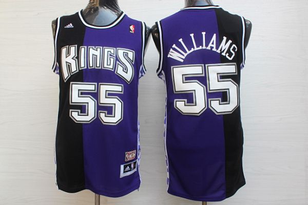 Men Sacramento Kings #55 Williams Black purple Throwback NBA Jerseys